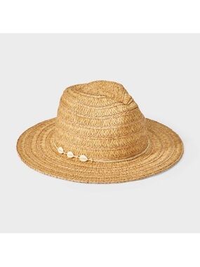 NWT Universal Threads Woven Straw Sun Hat with Shell Accent package size L/XL